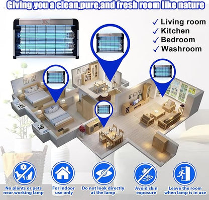 UV Light Sanitizer with Ozone 76 Watts, UVC Disinfection Lamp w/Remote Control