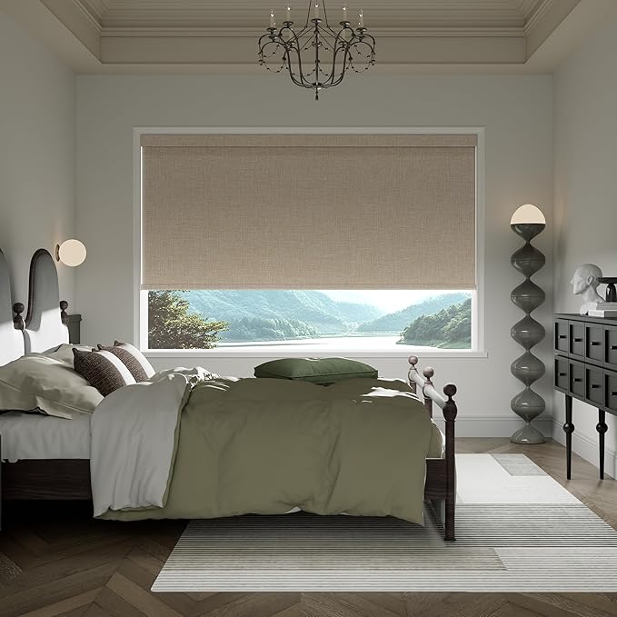 Boolegon Motorized 100% Blackout Roller Blinds