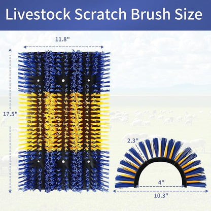 Livestock Scratching Brush, Upgraded Large Cattle Scratcher with 6 Screws, Horse Brushes for Grooming, Relieve Itching on the Back of Livestock, Cattle Supplies for Horse, Goat, Cow, Pig (XL Brush)