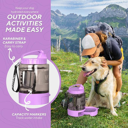 Dog Water Bottle Portable Travel - 77oz Large Travel Water Bowl for Dogs Camping Hiking Beach Traveling Essentials,Big Pet Bottles Bowl Water Dispenser for On The Go Park Car Walking Accessories