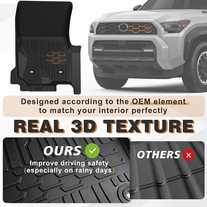 TripleAliners Floor Mats All Weather Liners Compatible with Toyota 2025 2026 4Runner Accessories Custom Fit TPE Heavy-Duty 1st & 2nd & 3rd Row Waterproof Anti-Slip Floor Liners (7 Seats ONLY)
