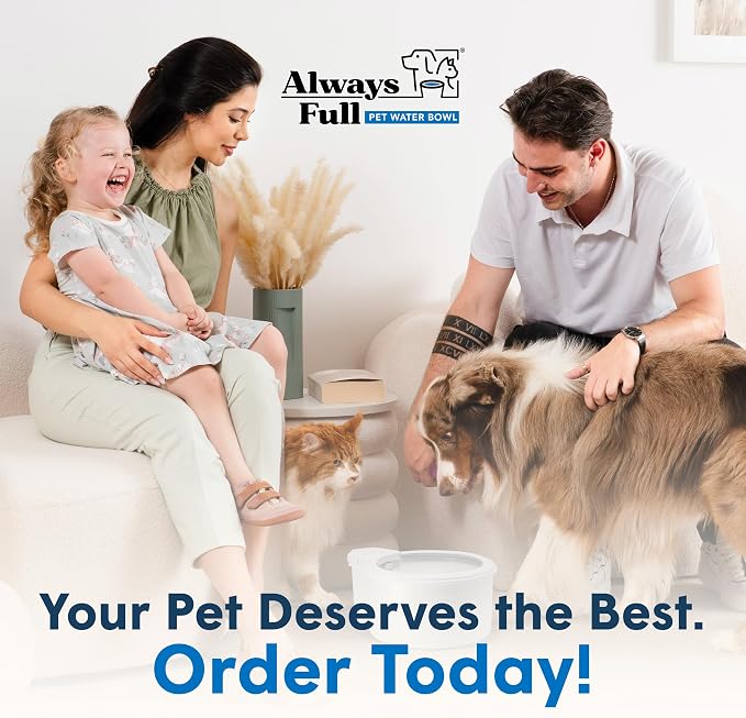 Always Full® 7" Self-Refilling Cat Water Bowl with Wall Unit | Self-refilling filtered water with app-enabled hydration monitoring; easily upgradeable to the Always Full® Wall Unit.