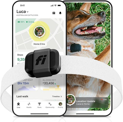 Fi Mini GPS Tracker for Dogs — 12-Month Membership Included — Smart Pet