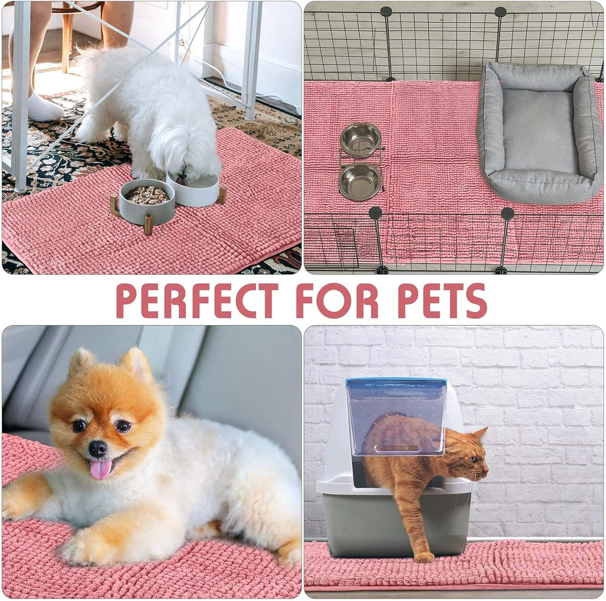 Amylove 4 Pcs Guinea Pig Cage Liner Guinea Pig Bedding Washable Fleece Pee Pads Reusable Small Animals Training Mat Small Animal Sleeping Bed for Bunny Hamster(Pink,16 x 24 Inch)