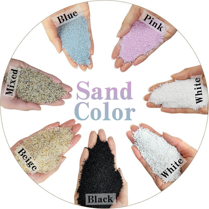 20 lbs Aquarium White Sand, 0.8-2 mm Small Aquarium Gravel for Fish Tank. Decorative Sand for Aquarium, Paintings, Plants Potted, Fire Pits, Candle, Vase and Crafts