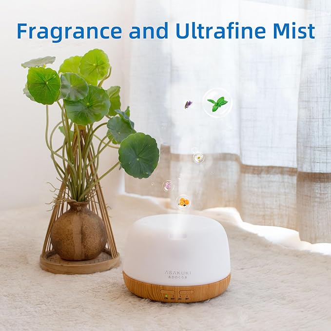 ASAKUKI Essential Oil Diffuser, 300ml Ultrasonic Aromatherapy Oil Humidifier