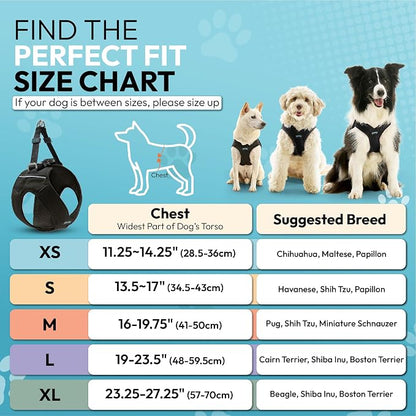 Gooby Escape Free Easy Fit X Step-in Dog Harness, Vegas Black, Large | Patented escape-free, tightens on back-out; Choke-free X-frame + V-neck; Quick-release buckle; Reflective trim
