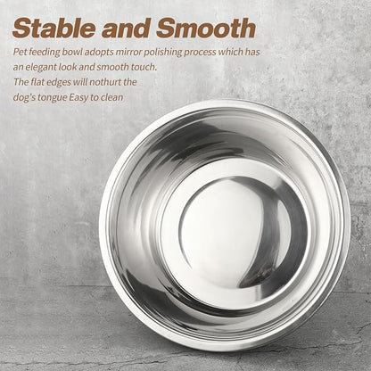 10 Pcs 8 Cup Metal Dog Bowls Stainless Steel Thickened Food Bowls Travel Kennel Food and Water Dish for Medium Large Size Dogs Cats, 64 Oz, Dishwasher Safe