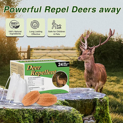 36 Pack Deer Repellent Rabbit Repellent Outdoor Deer Deterrent for Plants Flower Vegetable Tree Keep Deer Rabbit Out of Lawn Garden