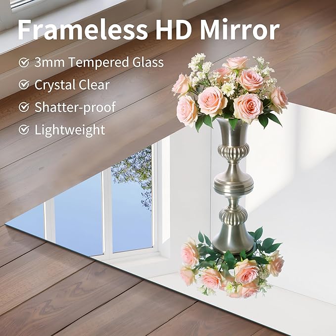 CILIBER Frameless Mirror, 24x60 Inch Large Bathroom Mirrors