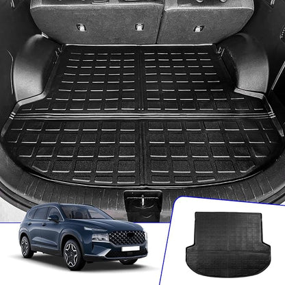 Rongtaod Cargo Mat Compatible with 2021-2023 Hyundai Santa Fe (Fit 5 Seats) Trunk Mat Cargo Mat Cargo Liner All Weather Trunk Liner 2022 Santa Fe Accessories (Trunk Mat)