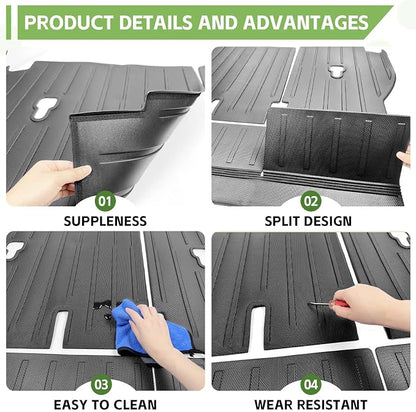 Cargo Liners for 2023-2025 Honda CRV CR-V Trunk Mat with Seat Back Cover Accessories, All Weather Rear Cargo Mat Backrest Protector(Only for Upper Deck)