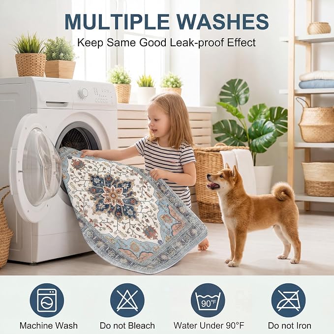 Washable Pee Pads for Dogs,Great Urine Absorbent Reusable Puppy Training Pads,Waterproof,Leak-Proof & Non-Slip Potty Pads for Whelping,Crate,Playpen,Bed.(Colorful Day,36"x36")