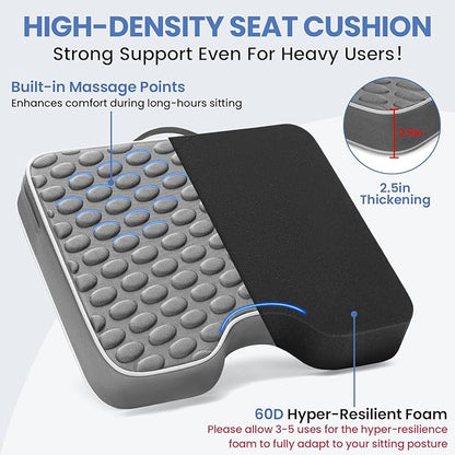 Stadium Seat Cushions - Portable Bleacher Cushions with 2.5" Extra Thick High-Density Foam and Massage Dots, Fashion Outdoor Seat Cushions for Sports Events, Travel, Camping, Chairs - 3 Pack