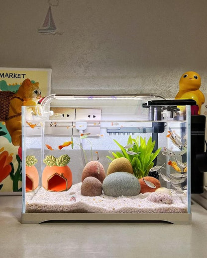Aquarium Decor Cave Betta Fish Aquarium Accessories Ornaments Hiding Cave Carrot House Hideout for Shrimp Cichlid Hermit Crab, Octopus Hiding Breeding for Tank (Orange)