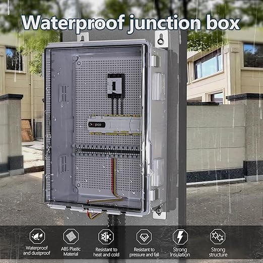 ABS Electrical Junction Box, Ventilated Design, Cable Grommets, IP65 Waterproof