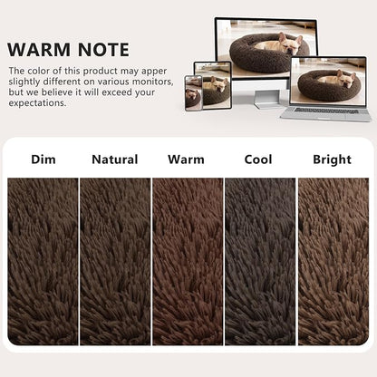 MIXJOY Orthopedic Dog Bed Comfortable Donut Cuddler Round Pet Beds Ultra Soft Washable Dog and Cat Cushion (20''/23''/27''/30'') (27'', Coffee)