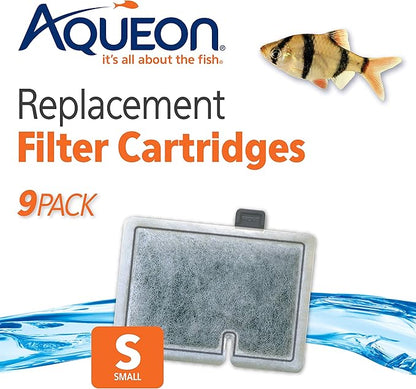 Aqueon Aquarium Fish Tank Replacement Filter Cartridges Small - 9 pack