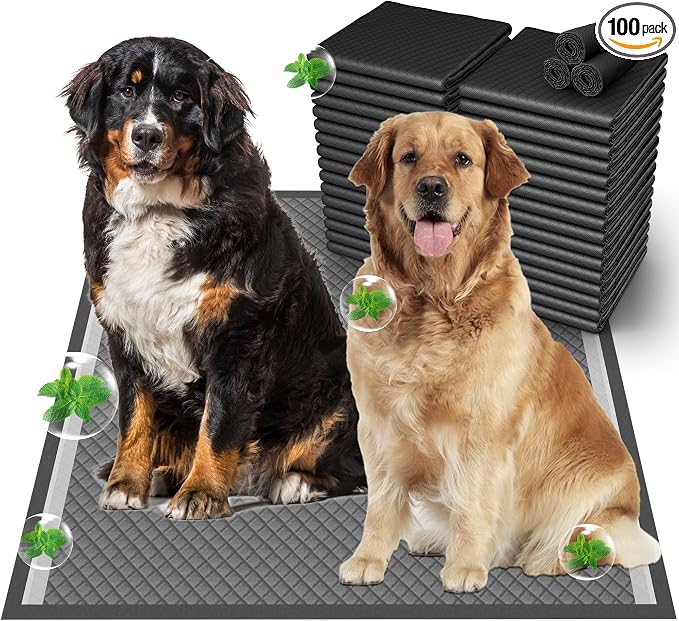 37"x54" Activated Charcoal Dog Pee Pads - 100 Count,Extra Large,Super Absorbent,Leakproof,Long-Lasting Odor Control-Essential pet Training Pads for Large Dogs