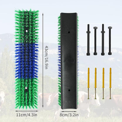 4PCS Livestock Scratching Brush Goat Scratching Tool Post Massage Grooming Brush with 8 Screws for Animals Back Scratcher Itch Brushes for Cattle, Sheep, Horses, Pigs,Cow(4, Green)