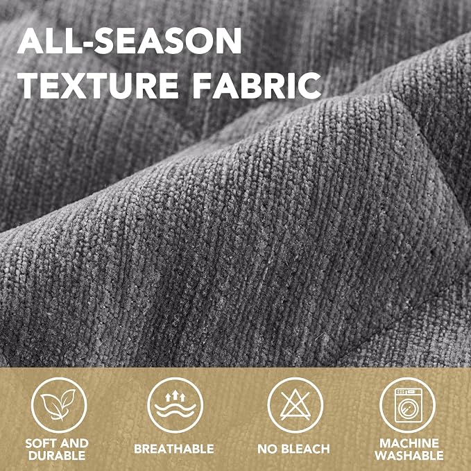 H.VERSAILTEX Chenille Couch Cover for Dogs Washable Soft Fuzzy Chair Covers Armchair Sectional Sofa Cover Thick Pet Couch Cover Protector Non-Slip Dog Bed Cover(Light Grey, 28" x 34")