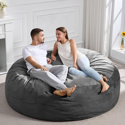 Hobestluk Bean Bag Chair 6Ft Giant Bean Bag Chairs for Adults Large Bean Chairs with Removable Cover,Big BeanBag Chairs for Living Room, Bedroom