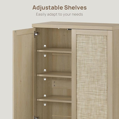 SICOTAS Rattan Shoe Storage Cabinet