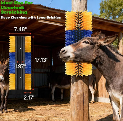 2/4PCS Livestock Massage Brush, Horse Cow Goat Pet GroomingTools | Durable livestock massage brush with 8 screws, ideal for horses, cows and goats grooming, cleaning