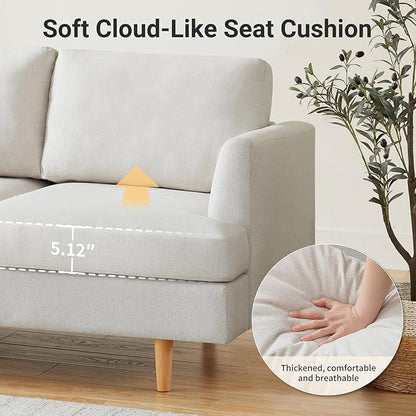 Loveseat Sofa 56" Mid Century Modern Small Couches for Small Spaces Love Seat with 2-Seat Upholstered Cushion Sofa Couches for Bedroom, Living Room, Apartment, Office (Beige)