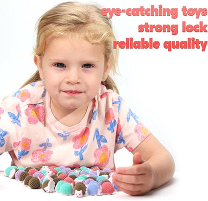 Hedgehog Mini Toys for Kids in Capsules - 250 Pcs of 1.1 Inch Plastic Capsules & Hedgehog Toy Figurines for Kids - Bulk Toys in Capsule - Easter Basket Stuffers