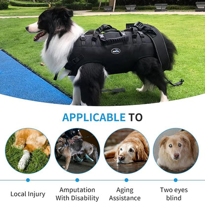 Dog Backpack Carrier for Medium Large Dogs Emergency Backpack(66-88LBS) | Old, Disabled, Joint Injuries, Arthritis, Rehabilitation Carrier Nail Trimming, Senior Dogs Up and Down Stairs, Cars