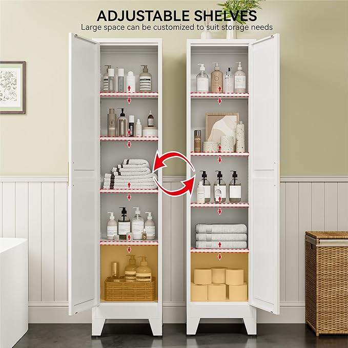 COFaR 67" Tall Pantry Cabinet, Slim Freestanding Cupboard