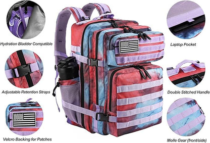 LHI Military Tactical Backpack for Men and Women 45L Army 3 Days Assault Pack Bag Large Rucksack with Molle System