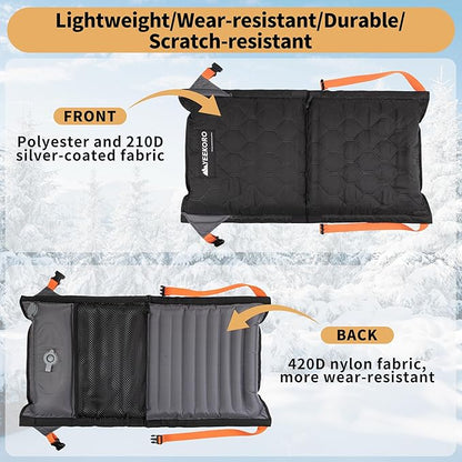 YEEKORO Inflatable Heated Stadium Seats, Portable Bleacher Seat with Back Support, Foldable and Lightweight Stadium Chair for Sporting Events Camping Games Sports, Seat Cushion with 3 Levels of Heat