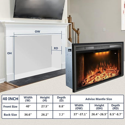 Trim Kit Designed for 40" Electric Fireplace Insert