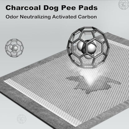 MIZOK Pee Pads for Dogs 30x36in Charcoal Dog Pads XL, Super Absorbent Odor Eliminating Leak-Proof, Dog Pee Pads with Activated Carbon for Large Breeds, Disposable (35 Count)
