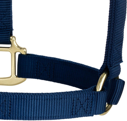 Weaver Equine Nylon Horse Halter, Triple-Ply Cheek Design, Original Non Adjustable Halters for Horses, Equine Tack,Average Size, Black