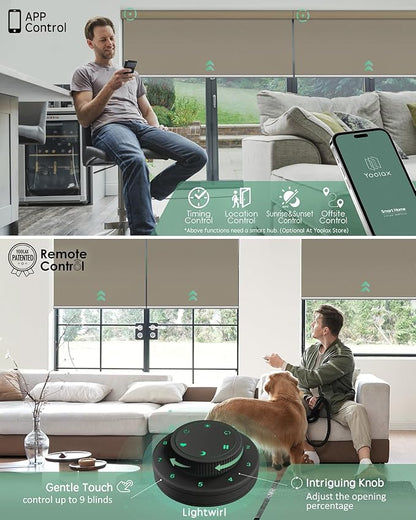 Yoolax Motorized Blinds with Remote, Waterproof Smart Blinds