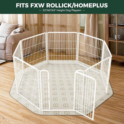 FXW Washable Pee Pads for Dogs, Super Absorbent, 34" Octagon, 2 Packs | Machine washable, Non-slip backing, Fits 32"/40"/45"H 8-Panel FXW Rollick/Homeplus Playpens