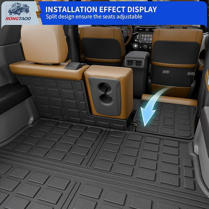 Rongtaod Floor Mats Compatible with 2014-2020 Nissan Rogue Trunk Liner Cargo Liner Cargo Mat All Weather Back Seat Cover Protector 2019 Nissan Rogue Accessories (Backrest Mats+Trunk Mat+Floor Mats)