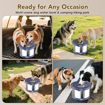 UPSKY 10L Dog Water Bowl No Spill Stainless Steel for Slow Drinking Blue | Large Capacity, Spill-proof, Non-slip Design, Durable, For Large Dogs, Messy Drinkers & Multi-pet Homes, Outdoor / Indoor