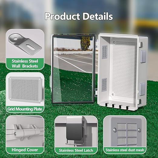 ABS Electrical Junction Box, Ventilated Design, Cable Grommets, IP65 Waterproof