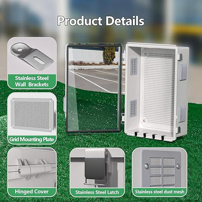 ABS Electrical Junction Box, Ventilated Design, Cable Grommets, IP65 Waterproof
