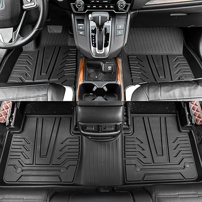 Rongtaod Floor Mats Compatible with 2017-2022 Honda CRV Cargo Liner Trunk Mat TPE All Weather Trunk Liner 2021 CR-V Accessories (Trunk Mats+Floor Mats)