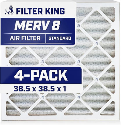 Filter King 38.5x38.5x1 Air Filter | 4-PACK | MERV 8 HVAC Pleated A/C Furnace