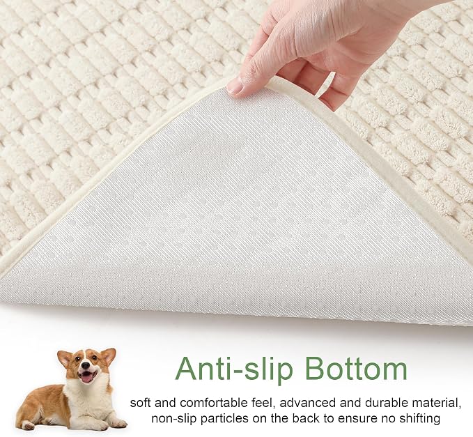 Washable Pee Pads for Dogs Puppy Pad, Cream White 60”x60” 1 Pack | High Absorbent Dog Pee Pad Leak Proof Cat Rugs, Reusable Non Slip Pet Mat, Wee Wee Pads for Training, Crate and Floor