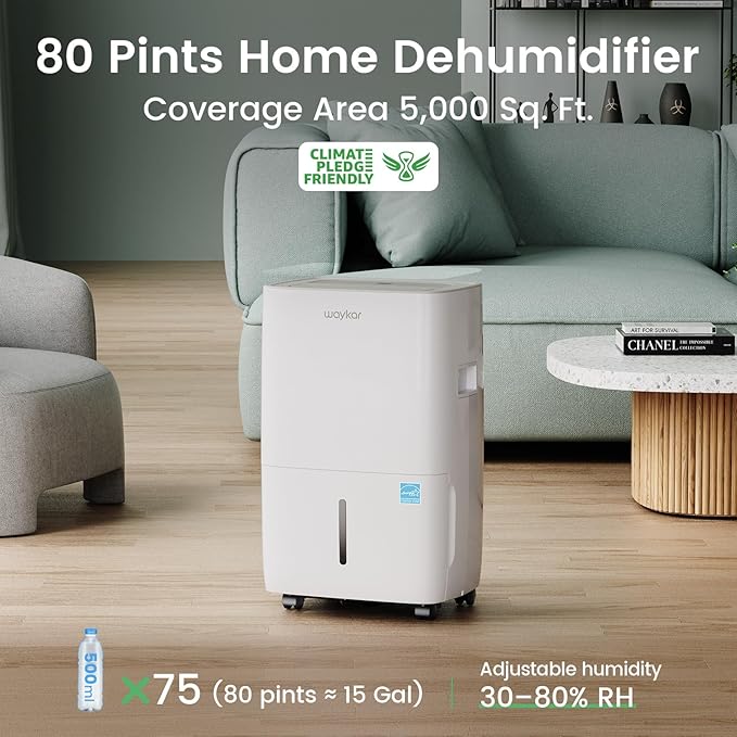 Waykar 80 Pints 2025 Energy Star Dehumidifier