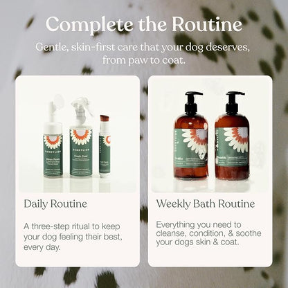 Dandylion Dog Grooming Kit, Paw Cleaner, Paw Balm & Waterless Dog Shampoo | No Rinse Dog Paw Washer, Brush On Paw Moisturizer, Dry Shampoo for Dogs, Fragrance Free, All Breeds and Coat, Sensitive Skin