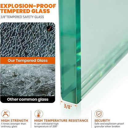 20.5" W×78.75" H Shower Glass Panel, Fixed Frameless Shower Screen