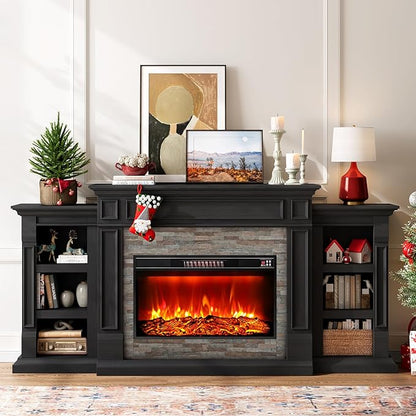 LGHM 80" Fireplace TV Stand, Electric Fireplace